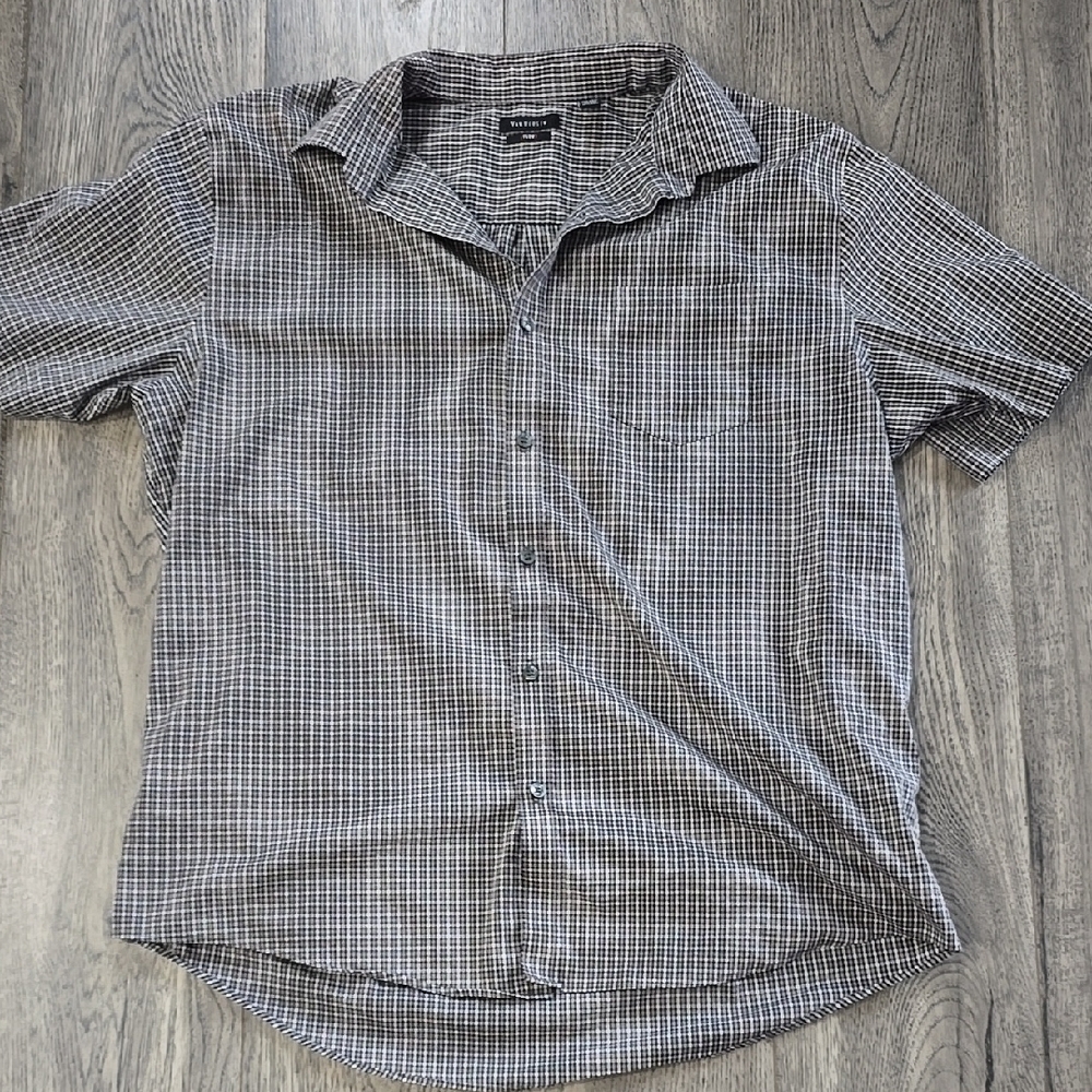 Men's Black and White Checkered Shirt